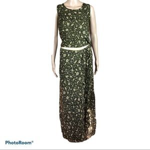 Jessica Sport vintage green sleeveless top and sarong skirt